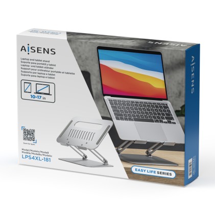 AISENS LPS4XL-181 supporto per laptop Supporto per laptop e tablet Argento 43,2 cm (17")