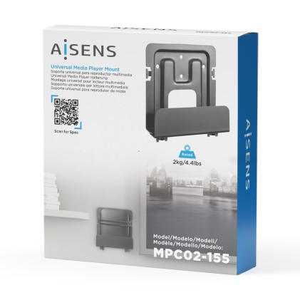 AISENS MPC02-155 supporto per CPU Supporto CPU a parete Nero