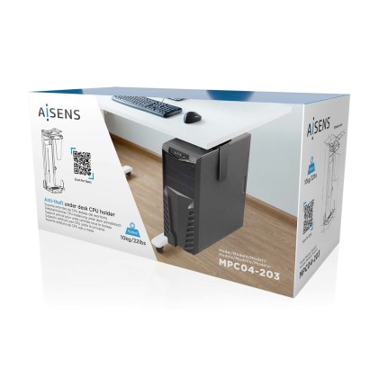 AISENS MPC04-203 supporto per CPU Under desk / Wall-mounted CPU holder Nero