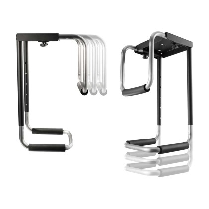 AISENS MPC08-337 supporto per CPU Porta CPU sotto scrivania Nero, Argento