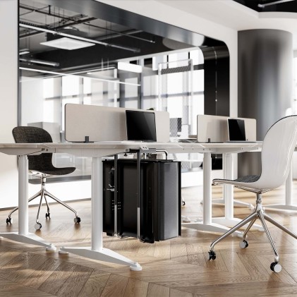 AISENS MPC08-337 supporto per CPU Porta CPU sotto scrivania Nero, Argento