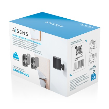 AISENS SPK06U-423 supporto da parete per casse acustiche Nero