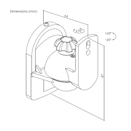 AISENS SPK06U-423 supporto da parete per casse acustiche Nero