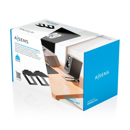 AISENS SPK08U-427 supporto da parete per casse acustiche Tavolo, Scrivania Acciaio Nero
