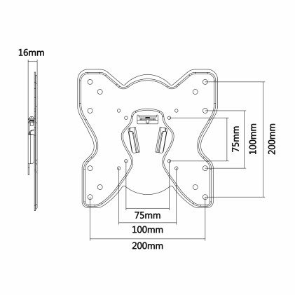 AISENS WT42F-001 Supporto TV a parete 58,4 cm (23") Nero