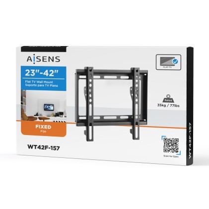 AISENS WT42F-157 Supporto TV a parete 106,7 cm (42") Nero