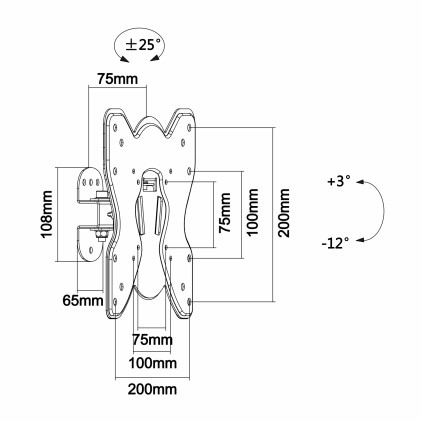 AISENS WT42TS-005 Supporto TV a parete 106,7 cm (42") Nero