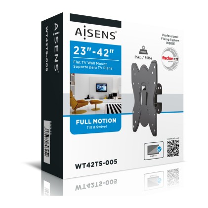 AISENS WT42TS-005 Supporto TV a parete 106,7 cm (42") Nero
