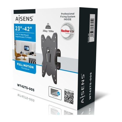 AISENS WT42TS-005 Supporto TV a parete 106,7 cm (42") Nero