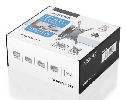 AISENS WT42TSL-273 Supporti a parete per TV 106,7 cm (42") Nero