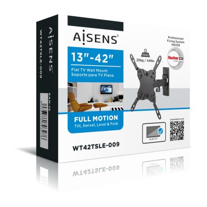 AISENS WT42TSLE-009 Supporto TV a parete 106,7 cm (42") Nero