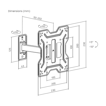 AISENS WT43TSE-411 Supporto TV a parete 109,2 cm (43") Nero