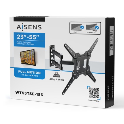 AISENS WT55TSE-153 Supporto TV a parete 139,7 cm (55") Nero