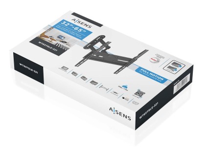 AISENS WT65TSLE-321 Supporto TV a parete 165,1 cm (65") Nero
