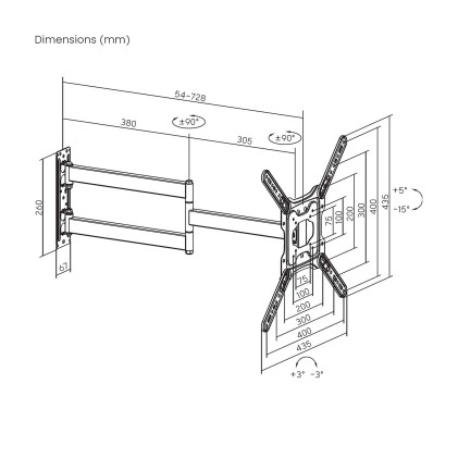 AISENS WT65TSLE-383 Supporto TV a parete 165,1 cm (65") Nero