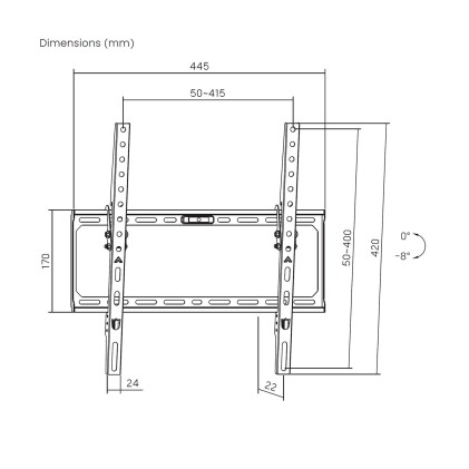 AISENS WT75T-391 Supporto TV a parete 190,5 cm (75") Nero