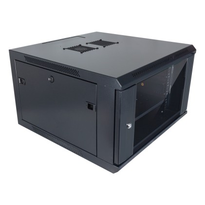 Aiten Data AI6415 Pensile 15U profondit&agrave; 450 - Porta in vetro - Blocco di sicurezza - Include vassoio fisso e ventola da 120 mm - Colore nero