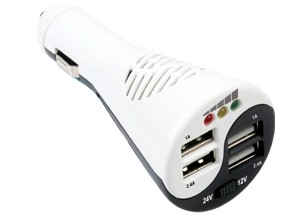 Titan Caricatore USB per Auto - 4x USB 5V - Tester per Batteria Auto integrato