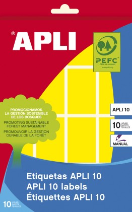 APLI 02754 etichetta autoadesiva Rettangolo Permanente Giallo 128 pz