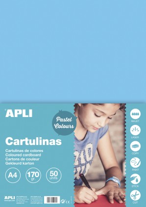 Cartoncino Apli Azzurro A4 170g 50 Fogli
