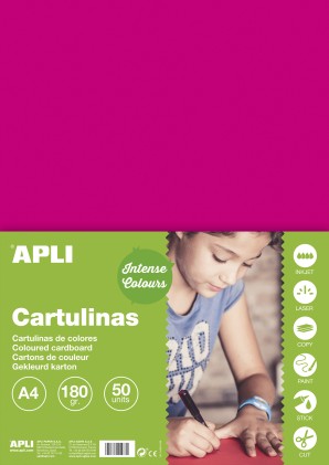 Cartoncino Apli Fucsia A4 170g 50 Fogli
