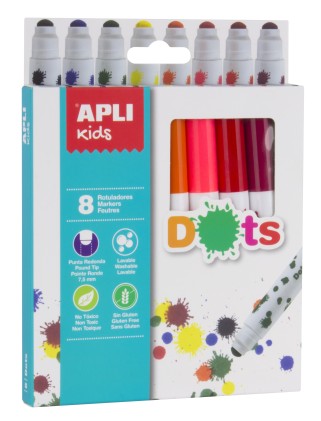 APLI Kids 16805 evidenziatore 8 pz Nero, Blu, Marrone, Verde, Arancione, Rosa, Rosso, Giallo