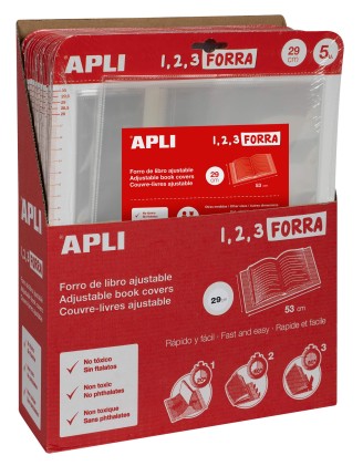 APLI 16913 copertina per libro e rivista 5 pz Trasparente