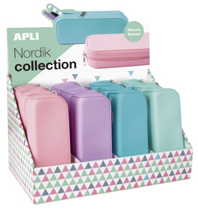 APLI 17408 astuccio per matita Blu, Verde, Mauve, Rosa