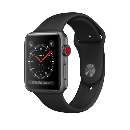 Watch3 42Mm Gps+Cell Spacegrey Allu Minium Casa Con Black Band