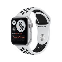Apple Watch Nike Series 6 Gps, 40Mm Silver Aluminium Case With Pure Platinum/Black Nike Sport Band -