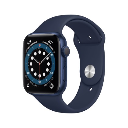 Apple Watch Series 6 Gps 44Mm Blue Aluminium Case With Deep Navy Sport Band