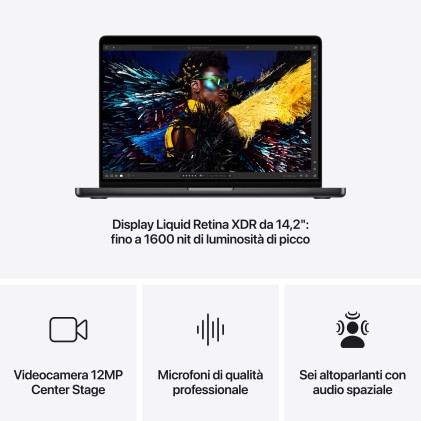 Macbook Pro 14 Apple M4 10C.Sg 10Gpu 24Gb 1Tbssd Nero 70W