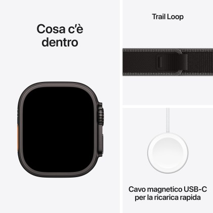 Apple Watch Ultra 3Gps + Cellular49Mmblack Titanium Case With Black/Charcoal Trail Loop - M/L