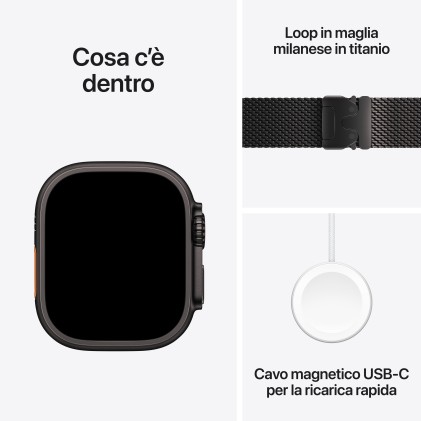 Apple Watch Ultra 3Gps + Cellular49Mmblack Titanium Case With Black Titanium Milanese Loop - Larg