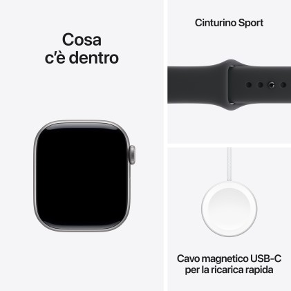 Apple Watch Series 11Gps + Cellular 42Mm Space Grey Aluminium Case With Black Sport Band - M/L