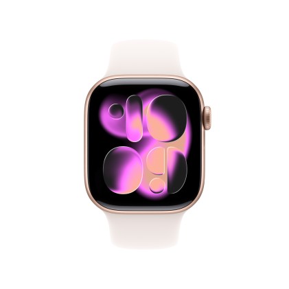 Apple Watch Series 11Gps + Cellular 42Mm Rose Gold Aluminium Case With Light Blush Sport Band - S/M