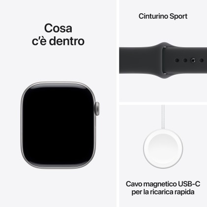 Apple Watch Series 11Gps + Cellular 46Mm Space Grey Aluminium Case With Black Sport Band - S/M