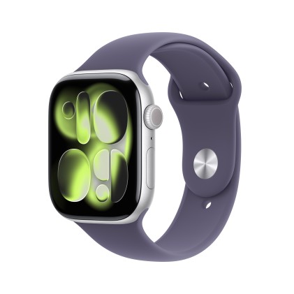 Apple Watch Series 11Gps + Cellular 46Mm Silver Aluminium Case With Purple Fog Sport Band - M/L