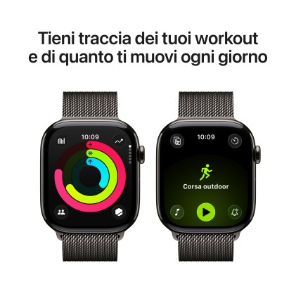 Apple Watch Series 11Gps E Cellular 46Mmslate Titanium Case With Slate Milanese Loop, M/L