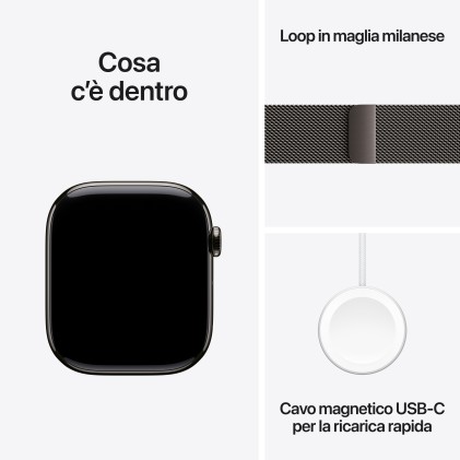 Apple Watch Series 11Gps E Cellular 46Mmslate Titanium Case With Slate Milanese Loop, M/L