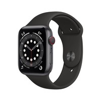 Apple Watch Series 6 Gps + Cellular, 44Mm Space Grey Aluminium Case With Black Sport Band - Regular