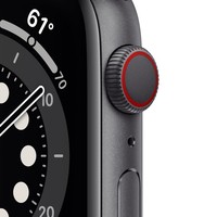 Apple Watch Series 6 Gps + Cellular, 44Mm Space Grey Aluminium Case With Black Sport Band - Regular