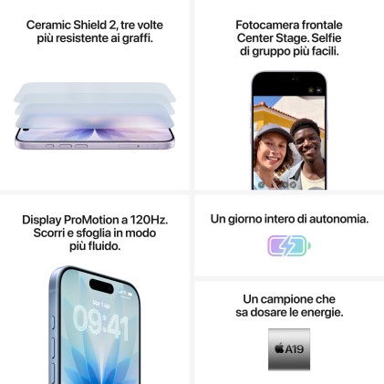 Iphone 17 256Gb Azzurro Nebbia Mist Blue