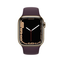 Apple Watch Series 7 Gps + Cellular 41Mm Gold Stainless Steel Case With Dark Cherry Sport Band - Reg