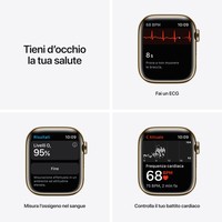 Apple Watch Series 7 Gps + Cellular 41Mm Gold Stainless Steel Case With Dark Cherry Sport Band - Reg