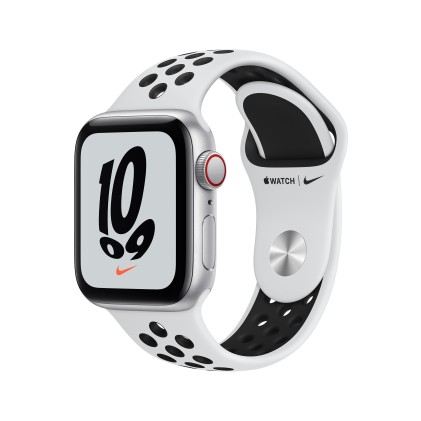 Apple Watch Nike Se Gps + Cellular 40Mm Silver Aluminium Case With Pure Platinum/Black Nike Sport Ba