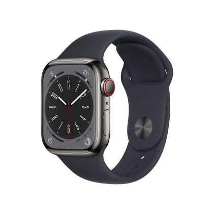 Apple Watch Series 8 Gps + Cellular 41Mm Graphite Stainless Steel Case With Midnight Sport Band - Re