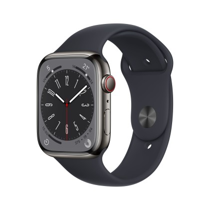 Apple Watch Series 8 Gps + Cellular 45Mm Graphite Stainless Steel Case With Midnight Sport Band - Re