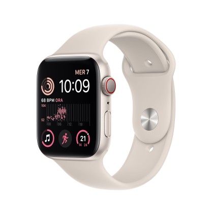 Apple Watch Se Gps + Cellular 44Mm Starlight Aluminium Case With Starlight Sport Band - Regular