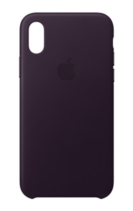 Apple iPhone X Leather Case - Dark Aubergine